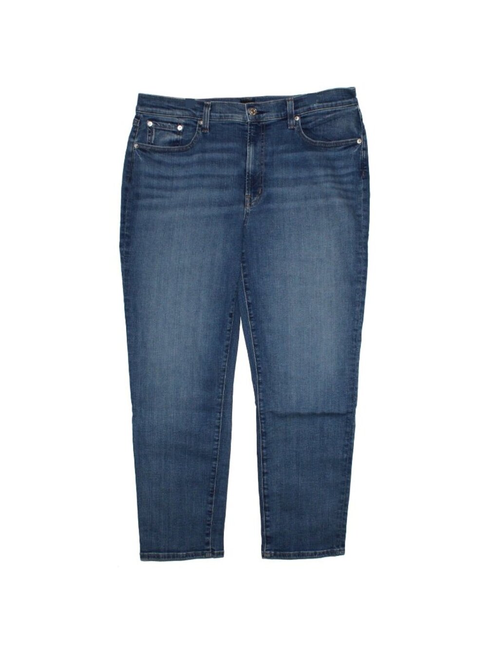 Edwin Bree 1947 Mid-Rise Straight Leg Crop Stretch Denim Blue Size 34 USA Made